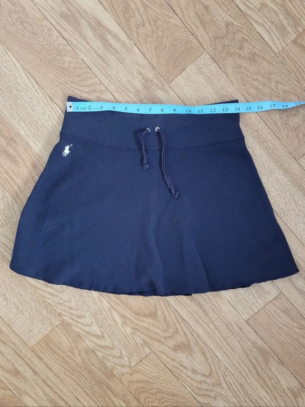 Polo Ralph Lauren Fleece Drawstring A-line Mini Skirt In Dark Navy